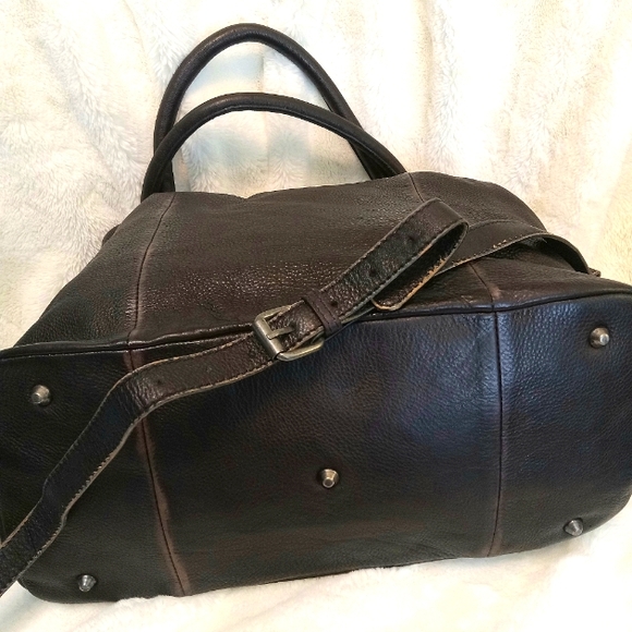 Free People 'WTF' Emerson Distressed Black Leather Hobo Bag - Picture 9 of 14